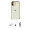 MARSİLYAN™- iPhone 11 Kılıf Vadi Minimal - Siyah Joko Magic 5D Cam + Renkli Kamera Lens Koruma Cam - SI