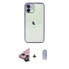 MARSİLYAN™- iPhone 11 Kılıf Vadi Minimal - Siyah Joko Magic 5D Cam + Siyah Raze Metal Kamera Lens