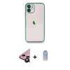 MARSİLYAN™- iPhone 11 Kılıf Vadi Minimal - Siyah Joko Magic 5D Cam + Siyah Raze Metal Kamera Lens