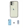 MARSİLYAN™- iPhone 11 Kılıf Vadi Minimal - Siyah Joko Magic 5D Cam + Neon Fosforlu Kamera Lens - TU