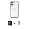 MARSİLYAN™- iPhone 11 Kılıf Vadi Minimal - Siyah Joko Magic 5D Cam + PVD Metal Kamera Lens - TU