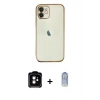 MARSİLYAN™- iPhone 11 Kılıf Vadi Minimal - Siyah Joko Magic 5D Cam + PVD Metal Kamera Lens - TU