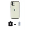 MARSİLYAN™- iPhone 11 Kılıf Vadi Minimal - Siyah Joko Magic 5D Cam + PVD Metal Kamera Lens - TU