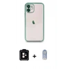 MARSİLYAN™- iPhone 11 Kılıf Vadi Minimal - Siyah Joko Magic 5D Cam + PVD Metal Kamera Lens - TU