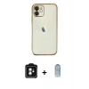 MARSİLYAN™- iPhone 11 Kılıf Vadi Minimal - Siyah Joko Magic 5D Cam + PVD Metal Kamera Lens - YL