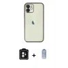 MARSİLYAN™- iPhone 11 Kılıf Vadi Minimal - Siyah Joko Magic 5D Cam + PVD Metal Kamera Lens - YL