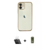 MARSİLYAN™- iPhone 11 Kılıf Vadi Minimal - Siyah Joko Magic 5D Hayalet Cam + Kamera Lens Koruma Cam - SF