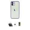MARSİLYAN™- iPhone 11 Kılıf Vadi Minimal - Siyah Joko Magic 5D Hayalet Cam + Kamera Lens Koruma Cam - SF