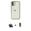 MARSİLYAN™- iPhone 11 Kılıf Vadi Minimal - Siyah Joko Magic 5D Hayalet Cam + Kamera Lens Koruma Cam - SF
