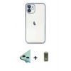 MARSİLYAN™- iPhone 11 Kılıf Vadi Minimal - Siyah Joko Magic 5D Hayalet Cam + Raze Metal Kamera Lens - MI