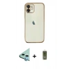 MARSİLYAN™- iPhone 11 Kılıf Vadi Minimal - Siyah Joko Magic 5D Hayalet Cam + Raze Metal Kamera Lens - MI