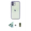 MARSİLYAN™- iPhone 11 Kılıf Vadi Minimal - Siyah Joko Magic 5D Hayalet Cam + Raze Metal Kamera Lens - MI