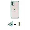 MARSİLYAN™- iPhone 11 Kılıf Vadi Minimal - Siyah Joko Magic 5D Hayalet Cam + Raze Metal Kamera Lens - MI