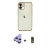 MARSİLYAN™- iPhone 11 Kılıf Vadi Minimal - Siyah Joko Magic 5D Hayalet Cam + Raze Metal Kamera Lens - MR