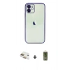 MARSİLYAN™- iPhone 11 Kılıf Vadi Minimal - Siyah Joko Magic 5D Hayalet Cam + Pers Alüminyum Kamera Lens - GD