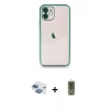 MARSİLYAN™- iPhone 11 Kılıf Vadi Minimal - Siyah Joko Magic 5D Hayalet Cam + Pers Alüminyum Kamera Lens - GI