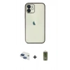 MARSİLYAN™- iPhone 11 Kılıf Vadi Minimal - Siyah Joko Magic 5D Hayalet Cam + Pers Alüminyum Kamera Lens - LT