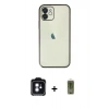 MARSİLYAN™- iPhone 11 Kılıf Vadi Minimal - Siyah Joko Magic 5D Hayalet Cam + PVD Metal Kamera Lens - MI