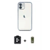MARSİLYAN™- iPhone 11 Kılıf Vadi Minimal - Siyah Joko Magic 5D Hayalet Cam + PVD Metal Kamera Lens - SH
