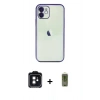 MARSİLYAN™- iPhone 11 Kılıf Vadi Minimal - Siyah Joko Magic 5D Hayalet Cam + PVD Metal Kamera Lens - SH