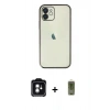 MARSİLYAN™- iPhone 11 Kılıf Vadi Minimal - Siyah Joko Magic 5D Hayalet Cam + PVD Metal Kamera Lens - YL