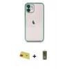 MARSİLYAN™- iPhone 11 Kılıf Vadi Minimal - Siyah Joko Magic 5D Hayalet Cam + Rainbow Kamera Lens Koruma Cam - KI