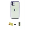 MARSİLYAN™- iPhone 11 Kılıf Vadi Minimal - Siyah Joko Magic 5D Hayalet Cam + Rainbow Kamera Lens Koruma Cam - KI