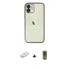 MARSİLYAN™- iPhone 11 Kılıf Vadi Minimal - Siyah Joko Magic 5D Hayalet Cam + Sarı Renkli Kamera Lens Koruma Cam