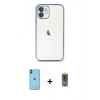 MARSİLYAN™- iPhone 11 Kılıf Vadi Minimal - Siyah Joko Magic 5D Hayalet Cam + Neon Fosforlu Kamera Lens - TU