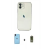 MARSİLYAN™- iPhone 11 Kılıf Vadi Minimal - Siyah Joko Magic 5D Hayalet Cam + Neon Fosforlu Kamera Lens - TU