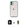 MARSİLYAN™- iPhone 11 Kılıf Vadi Minimal - Siyah Joko Magic 5D Hayalet Cam + PVD Metal Kamera Lens - TU