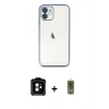 MARSİLYAN™- iPhone 11 Kılıf Vadi Minimal - Siyah Joko Magic 5D Hayalet Cam + PVD Metal Kamera Lens - TU
