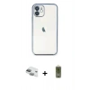 MARSİLYAN™- iPhone 11 Kılıf Vadi Minimal - Siyah Joko Magic 5D Hayalet Cam + Pers Alüminyum Kamera Lens - YL