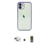 MARSİLYAN™- iPhone 11 Kılıf Vadi Minimal - Siyah Joko Magic 5D Hayalet Cam + Pers Alüminyum Kamera Lens - YL