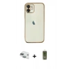 MARSİLYAN™- iPhone 11 Kılıf Vadi Minimal - Siyah Joko Magic 5D Hayalet Cam + Pers Alüminyum Kamera Lens - YL