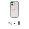 MARSİLYAN™- iPhone 11 Kılıf Vadi Minimal - Siyah Joko Magic 5D Hayalet Cam + Pers Alüminyum Kamera Lens - YL