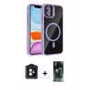 MARSİLYAN™- iPhone 11 Kılıf Yadigar Asil Koleksiyonu - Şeffaf 360 Full Body Arka Koruyucu + PVD Metal Kamera Lens - MI