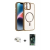 MARSİLYAN™- iPhone 11 Kılıf Yadigar Asil Koleksiyonu - Şeffaf 360 Full Body Arka Koruyucu + Pers Alüminyum Kamera Lens - GD