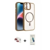 MARSİLYAN™- iPhone 11 Kılıf Yadigar Asil Koleksiyonu - Şeffaf Pasifik Cam Ekran Koruyucu + Pers Alüminyum Kamera Lens - KI