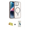 MARSİLYAN™- iPhone 11 Kılıf Yadigar Asil Koleksiyonu - Şeffaf Pasifik Cam Ekran Koruyucu + Rainbow Kamera Lens Koruma Cam - KI