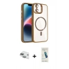 MARSİLYAN™- iPhone 11 Kılıf Yadigar Asil Koleksiyonu - Şeffaf Pasifik Cam Ekran Koruyucu + Pers Alüminyum Kamera Lens - YL