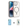 MARSİLYAN™- iPhone 11 Kılıf Yadigar Asil Koleksiyonu - Şeffaf Pasifik Cam Ekran Koruyucu + Neon Fosforlu Kamera Lens - YL