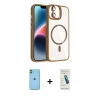 MARSİLYAN™- iPhone 11 Kılıf Yadigar Asil Koleksiyonu - Şeffaf Pasifik Cam Ekran Koruyucu + Neon Fosforlu Kamera Lens - YL