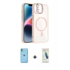 MARSİLYAN™- iPhone 11 Kılıf Yadigar Asil Koleksiyonu - Şeffaf Pasifik Cam Ekran Koruyucu + Neon Fosforlu Kamera Lens - YL