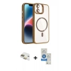MARSİLYAN™- iPhone 11 Kılıf Yadigar Asil Koleksiyonu - Şeffaf Royal Nano Ekran Koruyucu + Pers Alüminyum Kamera Lens - GD