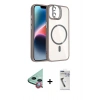 MARSİLYAN™- iPhone 11 Kılıf Yadigar Asil Koleksiyonu - Şeffaf Uv Polymer Nano Ekran Koruyucu + Kırmızı Raze Metal Kamera Lens