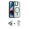MARSİLYAN™- iPhone 11 Kılıf Yadigar Asil Koleksiyonu - Şeffaf Uv Polymer Nano Ekran Koruyucu + Kırmızı Raze Metal Kamera Lens