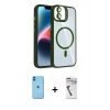 MARSİLYAN™- iPhone 11 Kılıf Yadigar Asil Koleksiyonu - Şeffaf Uv Polymer Nano Ekran Koruyucu + Neon Fosforlu Kamera Lens - MI