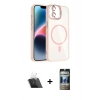MARSİLYAN™- iPhone 11 Kılıf Yadigar Asil Koleksiyonu - Siyah 34D Hayalet Izgaralı Cam + Kamera Lens Koruma Cam - SF