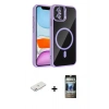 MARSİLYAN™- iPhone 11 Kılıf Yadigar Asil Koleksiyonu - Siyah 34D Hayalet Izgaralı Cam + Renkli Kamera Lens Koruma Cam - PE